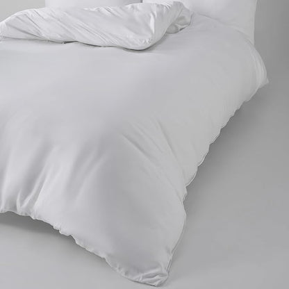 Duvet Cover for Fluffy Weighted Blanket, Breathable Soft Removable Cooling Comforter Cover for All Season (White, 48"x72" Duvet Cover)