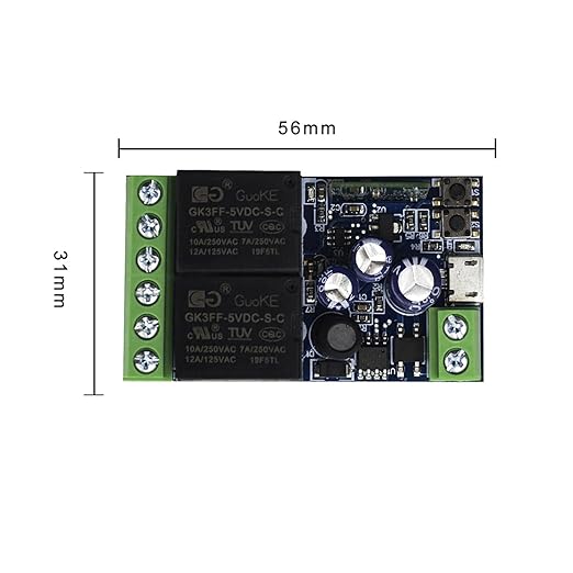 Ewelink WiFi Wireless Smart Relay Module USB DC 5v/12v/24v/48v 2 Channel Switch for Garage Door, Rolling Shutter Door, Electric Curtain