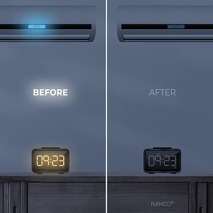 FLANCCI Light Blocking Stickers, Light Dimming Filters, (2 Sheets) Dimming Sheets for Blackout Routers, LED Covers Blackout, Dimming 80% ~ 100% of LED Lights (2Sheets = 1 Cut Out + 1 Uncut)