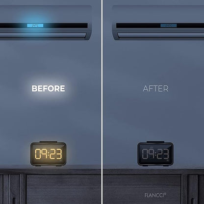 FLANCCI Light Blocking Stickers, Light Dimming Filters, (2 Sheets) Dimming Sheets for Blackout Routers, LED Covers Blackout, Dimming 80% ~ 100% of LED Lights (2Sheets = 1 Cut Out + 1 Uncut)