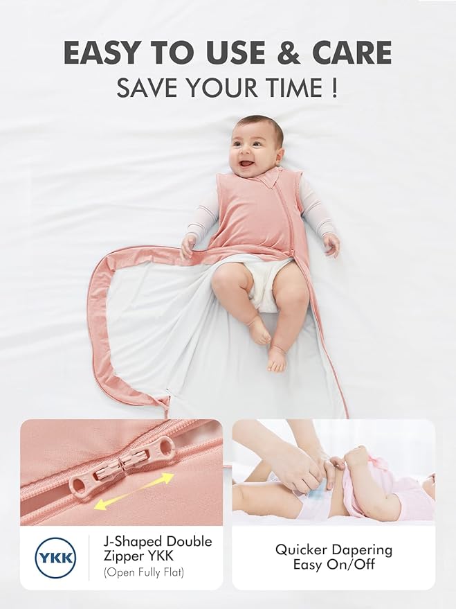HAPIU Unisex Rayon Made from Bamboo Baby Sleep Sack TOG 0.5, 2-Way Premium Zipper, Wearable Blanket