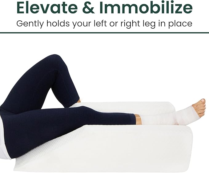 Leg Elevation Pillow- Leg Wedge for Knee, Swelling, Elevation, After Surgery Must Haves - Post Surgery, Knee Pain Relief - Breathable for Knee, Ankle and Foot - Improve Blood Circulation