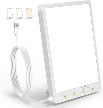 10000 Lux Light Therapy Lamp - Full Spectrum Therapy Light, 3 Color Temperature & Wall Mount Therapy Lamp, Portable Daylight Lamp for Home & Office, Memory Function & Touch Control (Wired Only).