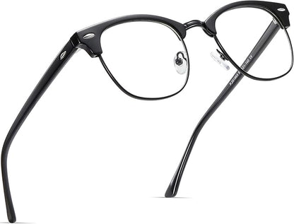Blue Light Blocking Glasses Retro Semi Rimless UV400 Clear Lens Computer Eyewear For Men Women