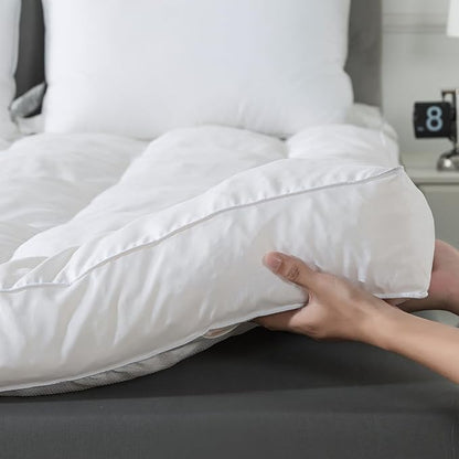 WhatsBedding 5 inch Memory Foam Mattress Topper Twin Size for Back Pain, Soft Breathable Cover, Comfort Supportive Pillow Top Mattress Topper, 2000GSM Fluffy Shredded Memory Foam Filled