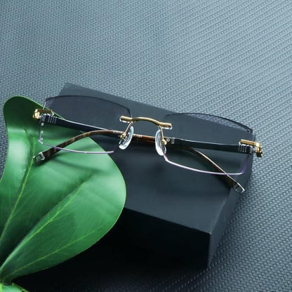 LifeArt Blue Light Blocking Glasses,Computer Reading Glasses,Rimless Frame Tinted Lens with Diamond,Stylish for Men (+1.50 Magnification)