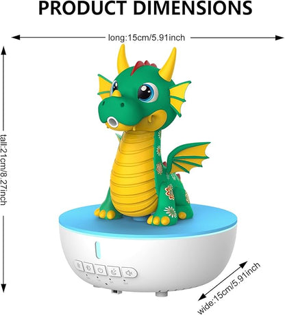 Aromatherapy Dragon Humidifier, 200ML Essential Oil Diffuser with Remote & Timer, White Noise Machine with 10 Soothing Sounds, Cute Small Humidifiers for Kids Bedroom, Home, Office (Green)