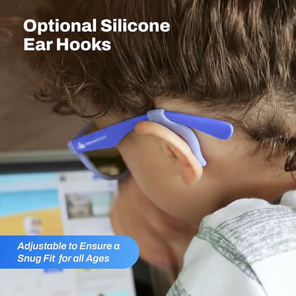 DefenderShield Blue Light Blocking Glasses Kid Series for Computer, Mobile, Gaming, Sleep-Purple - Anti Eye Strain, Headache