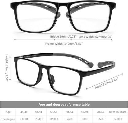 DOOViC 2 Pack Reading Glasses for Women Men TR90 Flexible Lightweight Anti Eyestrain Blue Light Blocking Computer Readers