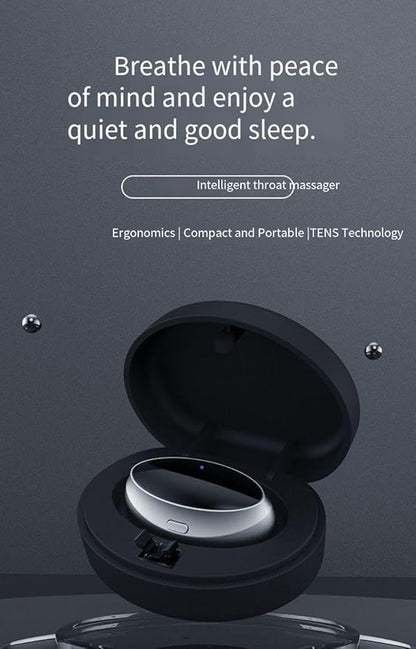 Compact Wireless Charging Case, Black，Electric Sleep Apnea Device, Good Sleep,Type C Rechargeable, Portable, Throat Pulse Stop Snoring Device,Electric Snoring Corrector