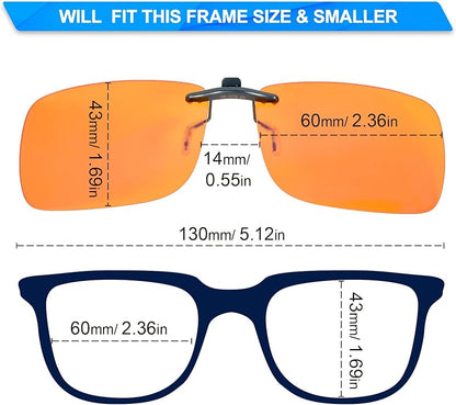 PSI Premium Blue Light Blocking Clip On Prescription Glasses, Relief Eye and good for sleep