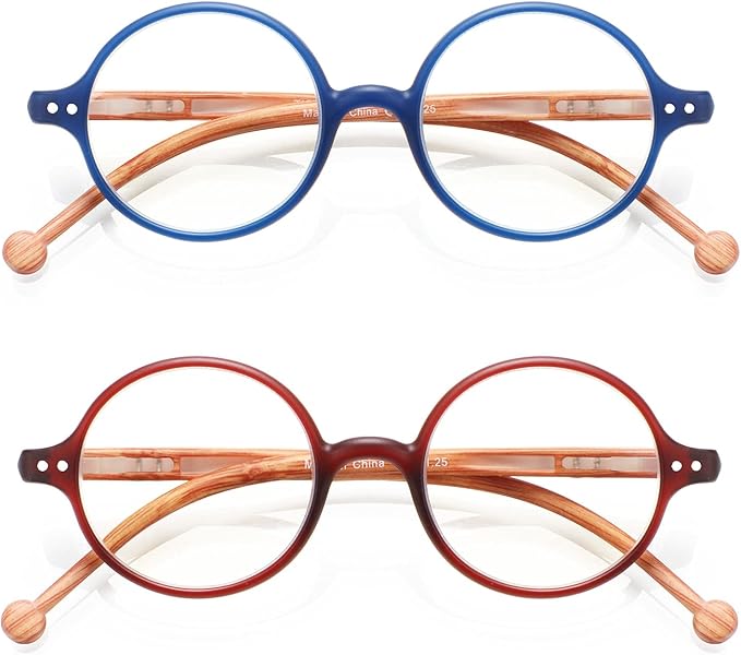 Round Reading Glasses Women Men Blue Light Blocking Circular Readers Unisex Ultra Lightweight Circle Cheaters Glasses