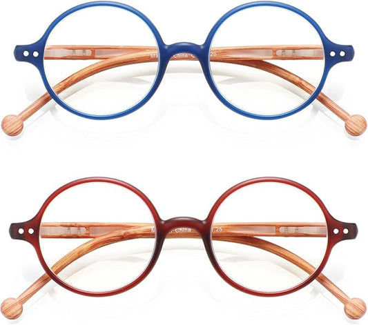 Round Reading Glasses Women Men Blue Light Blocking Circular Readers Unisex Ultra Lightweight Circle Cheaters Glasses