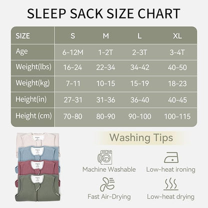 Rayon Made from Bamboo Toddler Sleep Sack with Feet 12-24 Months 1.0 Tog Breathable Sleep Sack 1t-2t Ultra Soft Baby Wearable Blanket with Legs Unisex Sleeping Bag with 2-Way Zipper