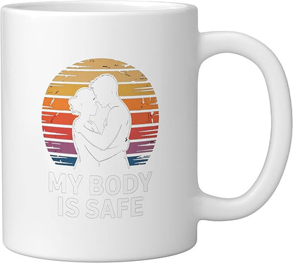 Breathing Relaxation Stress Relief Vagus Nerve Stimulation Ceramic Mug, White