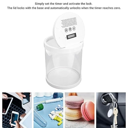 Time Locking Box for Cell Phone, Food Smart Timed Lock Box, LCD Auto Unlocking Timed Lock Storage Container