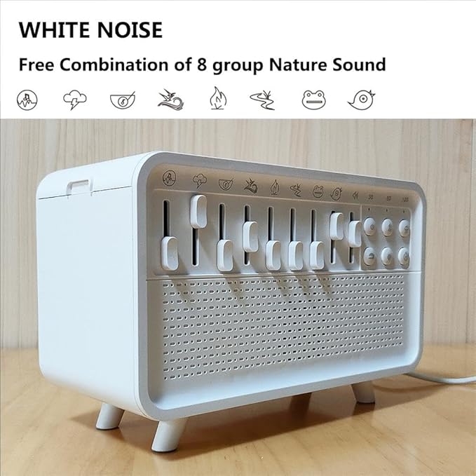 2026 New White Noise Night Light Diffuser Humidifier - 8 Ambient Sounds Aromatherapy Machine for Sleep, Meditation, Yoga, Home Use