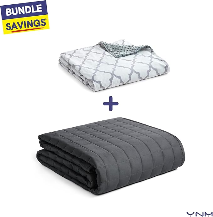 YnM Fuzzy Duvet Cover for Weighted Blankets (Lattice Scroll 60''x80'')