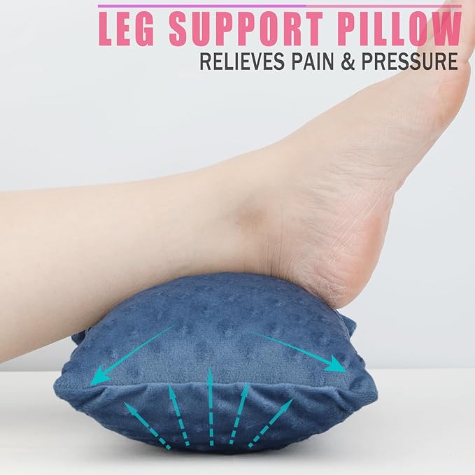 1 Pcs Soft Knee Pillow for Side Sleepers, Pressure Pillows Between Legs 11"x7" Small Knee Pillow Joints Cushion for Sleeping Hip and Back Pain, Minky Dot Denim Blue