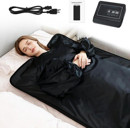 Sauna Blanket with Arm Sleeves for Home Use, Portable Design for Relaxation and Detoxification Highest 176℉