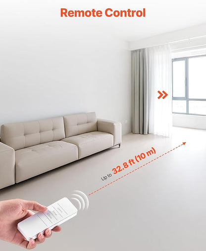 VEVOR Automatic Curtain Opener, APP and Remote Control, Hub Included, Electric Smart Curtain Opener Compatible with Alexa and Google Home, Timed Opening and Closing, Silent Mode, for Roman Rods