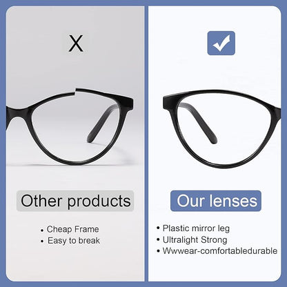 Przene 4 Pack Blue Light Blocking Reading Glasses,Readers for Women and Men with Spring Hinge