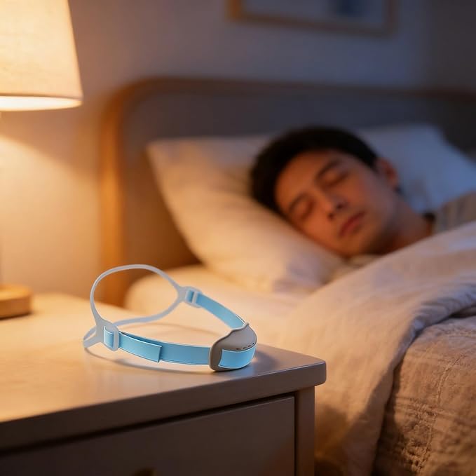 Bosreroy Gray Anti Snoring Chin Strap, Comfortable & Adjustable Anti Snore Device for Sleep, Breathable for Adults & Young People