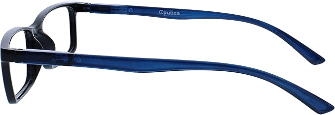 OPULIZE SEE Reading Glasses with Blue Light Blocking for Women and Men, Narrow Frame, Spring Hinges, Computer Gaming Glasses, Black,Blue,Grey +1.5 (Pack of 3)