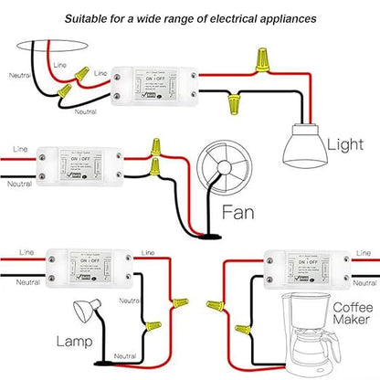 10A Wireless Smart Switch, Wi-Fi Light Switch Compatible with Alexa & Google Home & SmartThings, FCC Certified, No Hub Required Support DIY Module(2 Pack)
