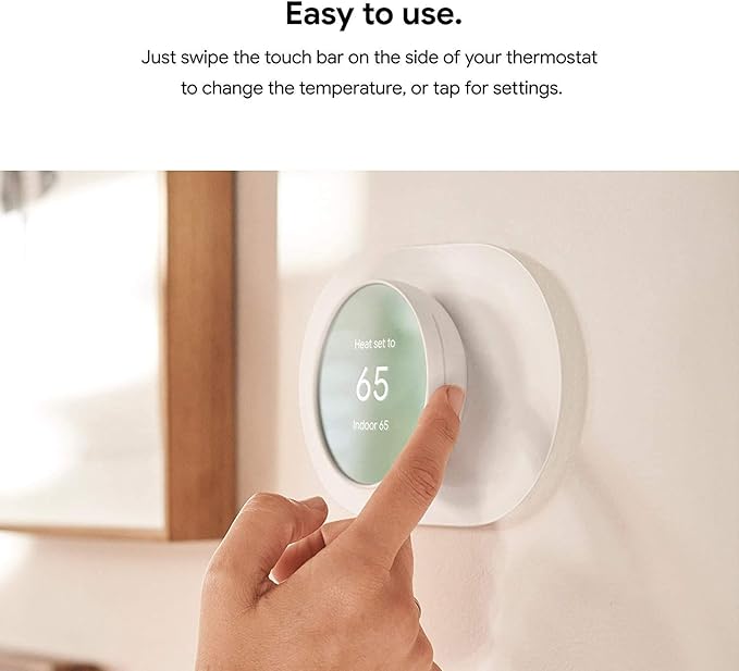 Google Nest Thermostat - Smart Thermostat for Home - Programmable WiFi Thermostat - Snow - GA01334-US Bundle with Matching Google Nest Thermostat Trim Kit Wall Mount Plate GA01837-US