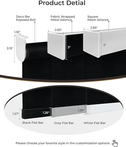 Motorized Roller Shade with Remote Control, 100% Blackout Electric 21-110” Width Blinds for Windows with Alexa Google Home, Rechargeable Smart Automatic Customized Size（Waterproof-Black）