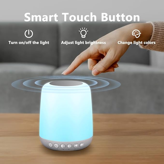 White Noise Machine Easysleep Baby Sound Machine for Sleeping with 12 Night Light Colors 30 Soothing Sounds 4 Timer Portable Sleep Machine for Baby Adults, Smart App Control, Touch Control