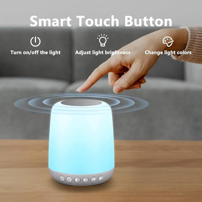 White Noise Machine Easysleep Baby Sound Machine for Sleeping with 12 Night Light Colors 30 Soothing Sounds 4 Timer Portable Sleep Machine for Baby Adults, Smart App Control, Touch Control