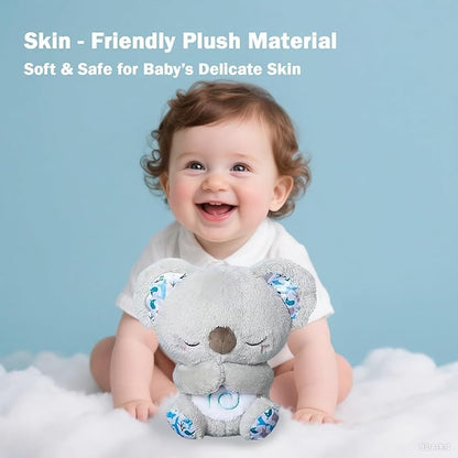 Breathing Koala Stuffed Animal - Anxiety Relief Plush with Musical Lights & Rhythmic Breathing Motion for Adults and Kids (Blue)