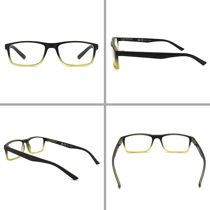 DONGDI Blue Light Blocking Reading Glasses 4 Pack Computer Readers for Women Men,Anti Glare UV Ray Filter Eyeglasses… (C10-12, 2.50)