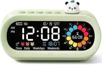 Mooking Digital Alarm Clock for Bedroom, Visual Timer for Kids, 199 Minute Rechargeable Digital Clock with Timers for Home School Supplies Study Teaching Time Timer Management Tool Countdown Timers