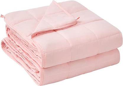 yescool Weighted Blanket for Adults (12 lbs, 60" x 80", Pink) Cooling Heavy Blanket for Sleeping Perfect for 110-130 lbs, Queen Size Breathable Blanket with Premium Glass Bead, Machine Washable
