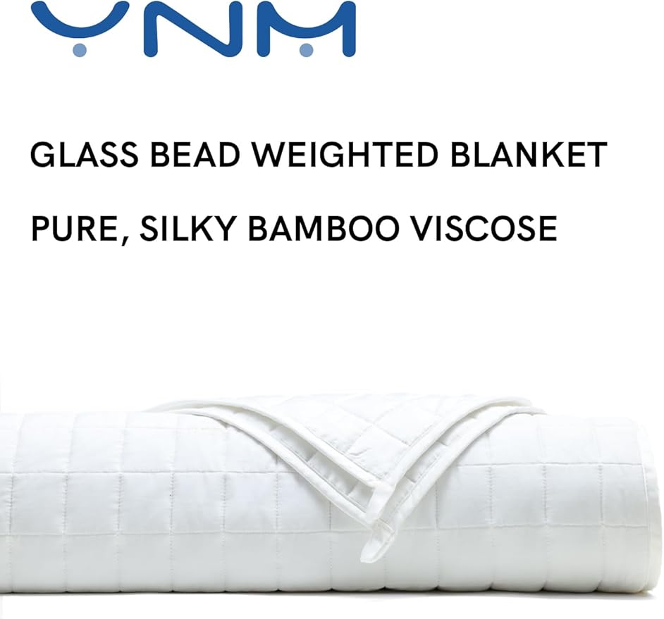 YnM King Size Cooling Weighted Blanket for Adults (88x104 Inches, 30Pounds, White), Perfect for Hot Sleepers with Cooling Rayon/Glass Beads, Heavy Bed Blanket for Couple on Queen or King Bed