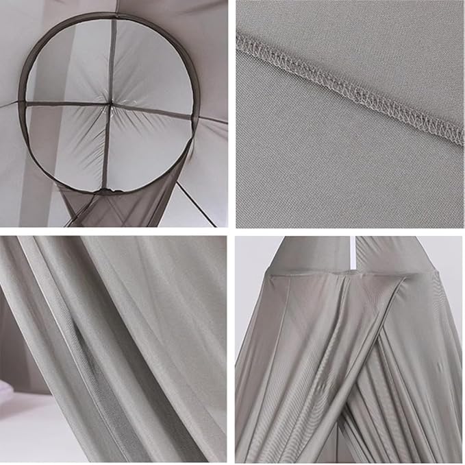 Round Anti Radiation Net Shield Bed Canopy, 100% Silver Fiber EMF Shielding Net Canopy, Blocks Radiation/EMF/WiFi/5G & Other RF Attenuation 10MHz-10GHz 35-60dB(Suitable for 1.2X2M beds)