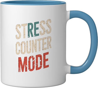 Relaxation Breathing Vagus Nerve Stimulation Stress Relief Ceramic Mug, Blue/White