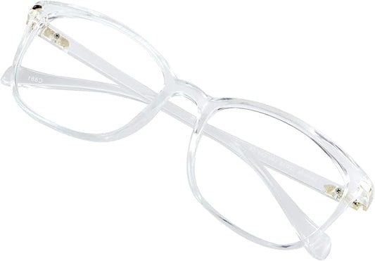 VisionGlobal Blue Light Blocking Glasses for Women/Men, Anti Eyestrain, Computer Reading, TV Glasses, Stylish Square Frame, Anti Glare