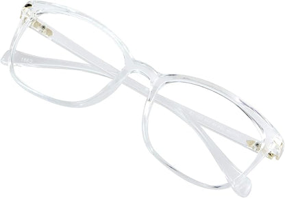 VisionGlobal Blue Light Blocking Glasses for Women/Men, Anti Eyestrain, Computer Reading, TV Glasses, Stylish Square Frame, Anti Glare