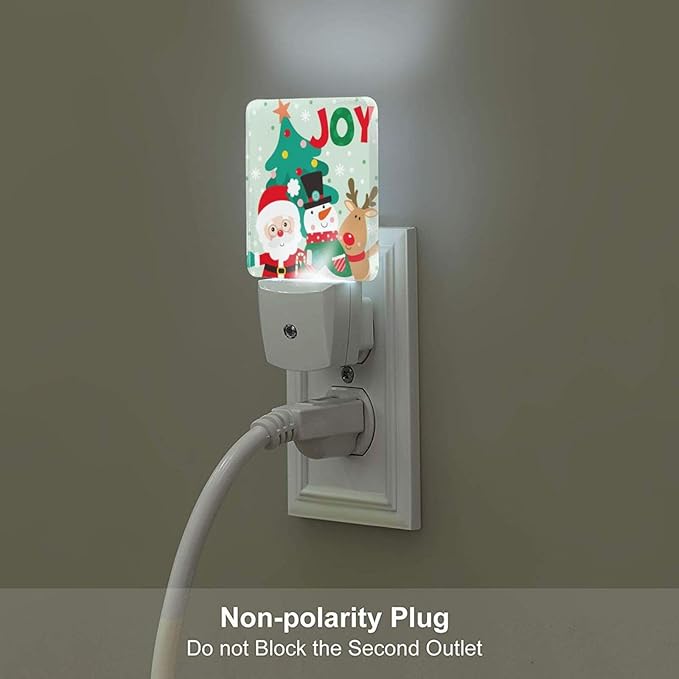 Santa Claus Snowman and Reindeer Night Light ,Plug Into Wall with Dusk To Dawn Light Sensors, Warm Nightlights for Bedroom, Bathroom, Hallway, Kitchen, Gifts Ideal for Boys Girls Women Men