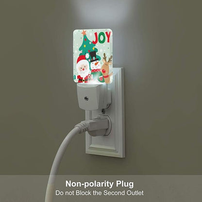 Santa Claus Snowman and Reindeer Night Light ,Plug Into Wall with Dusk To Dawn Light Sensors, Warm Nightlights for Bedroom, Bathroom, Hallway, Kitchen, Gifts Ideal for Boys Girls Women Men