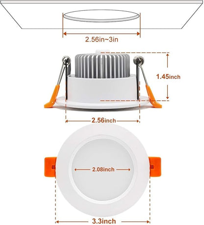 YGS-Tech 3 Inch LED Recessed Lighting, Dimmable Downlight 5W(40W Halogen Equivalent), CRI80, 5000K Daylight White, Ceiling Light with LED Driver(10 Pack)