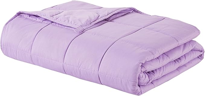 Weighted Blanket for Adults 60"x80" 20lbs Cooling Blanket for Sleepers, Soft Material Blanket with Premium Glass Beads for All-Season, Purple
