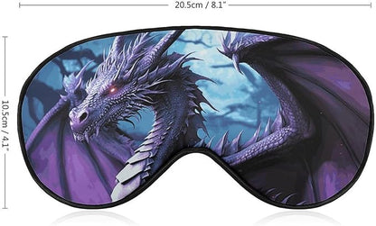 Sleep Mask Purple Dragon Purple Moon Sleep Eye Mask with Adjustable Strap Blindfold Travel Eye Shade Cover Eyemask Eye Cover Soft Eyeshade Patches for Sleeping Yoga