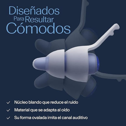 Alpine SleepDeep - Soft Ear Plugs for Sleeping and Concentration - New 3D Oval Shape and Noise Reducing Gel for Better Attenuation - 27 dB - Ideal for Side Sleeper - 1-Pair Reusable: M/L White