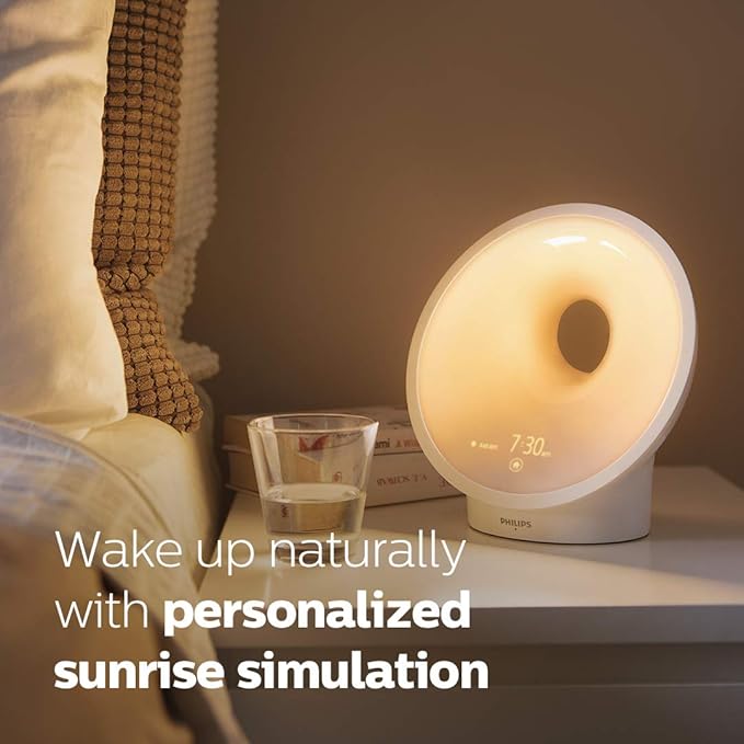 Sleep and Wake-Up Light, Simulated Sunrise and Sunset & Wake-up Light, Colored Sunrise and Sunset Simulation, 5 Natural Sounds