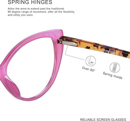 ANDWOOD Blue Light Blocking Glasses Women Bluelight Blocker Computer Cateye Clear Cat Eye Eyeglasses Frame AR003